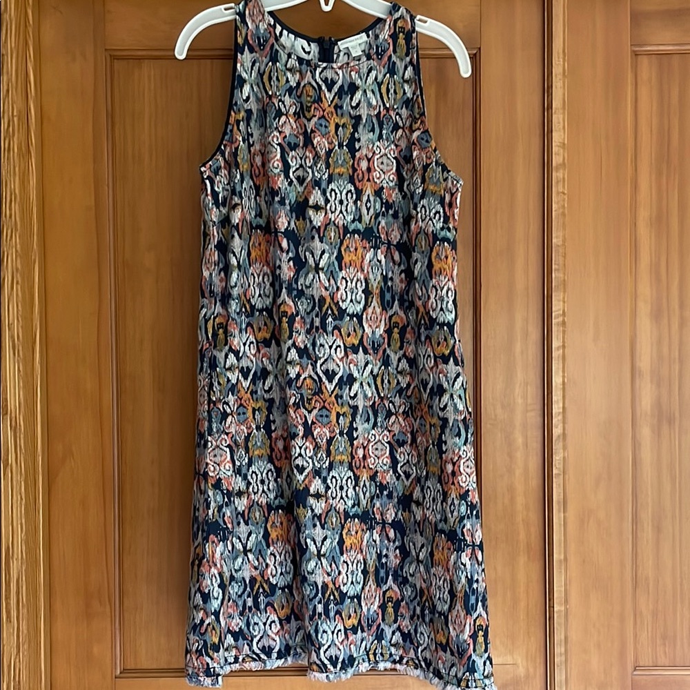Garnet Hill Pink and Blue Sleeveless Halter Sundress